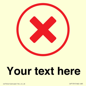 Custom plain background, red cross in a circle sign